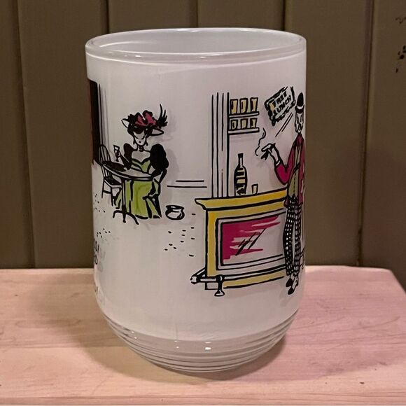 MCM Frosted Heavy Beer Mug Bar Scene Free Lunch - Picture 5 of 12